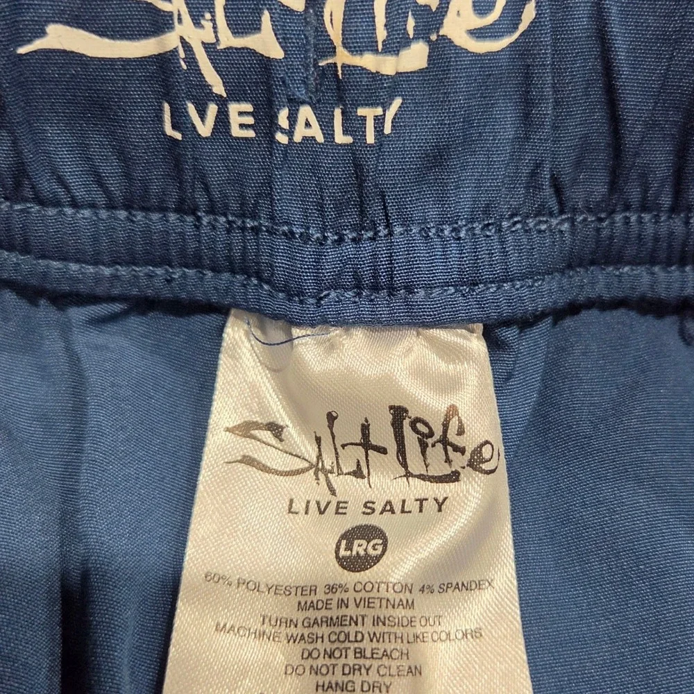 Salt Life Youth Saltsation Shorts Navy Blue Stretch Beach Fishing Kids Large